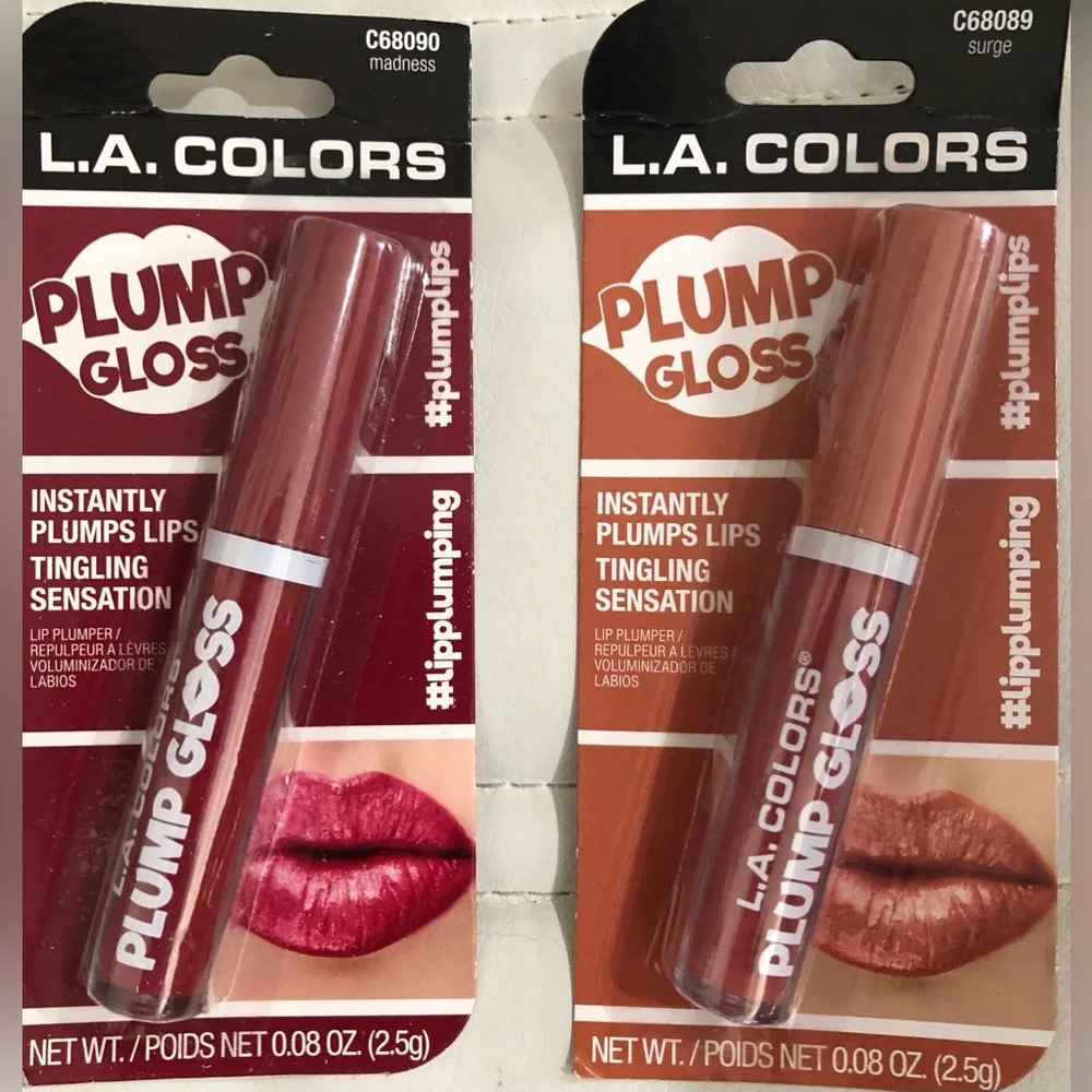 2pack shades of reds pinks & mauve lip plumping glossy moisturizing lipgloss‎